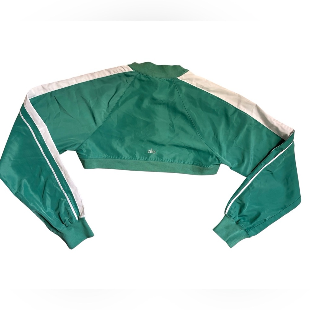 NWOT Alo Yoga Racetrack Shrug Jacket in Lettuce Green Women’s Small - Picture 5 of 9